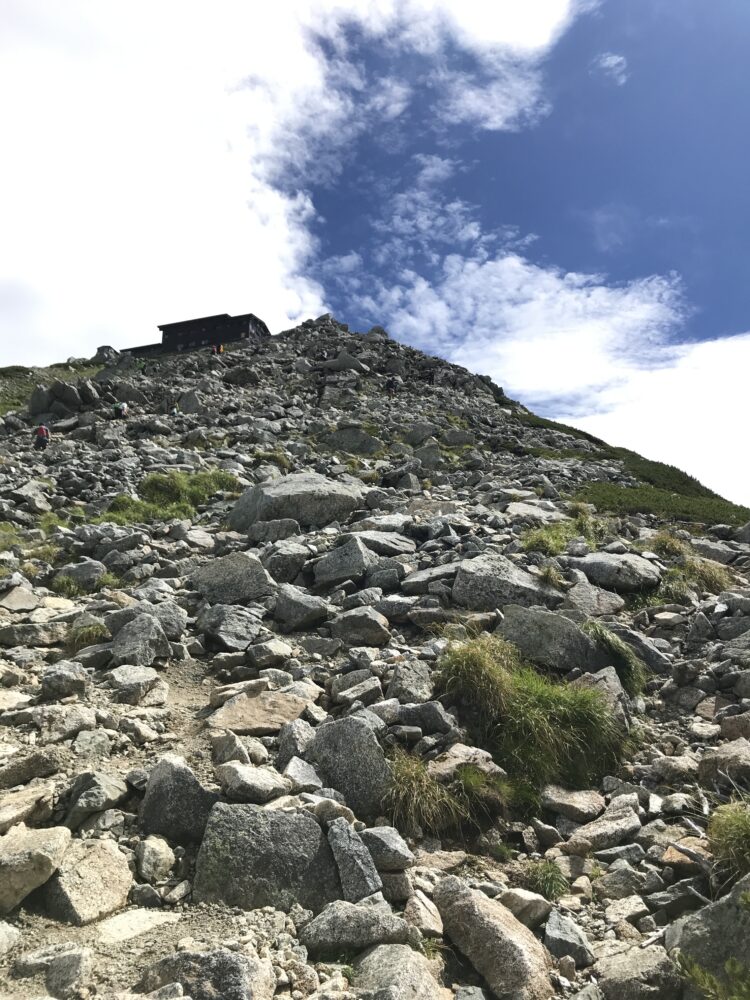 雄山を見上げた景色
