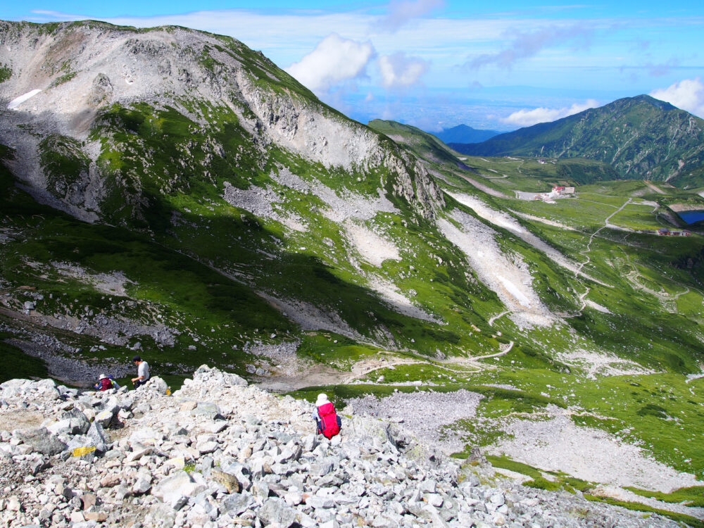 雄山下山中の雄大な景色