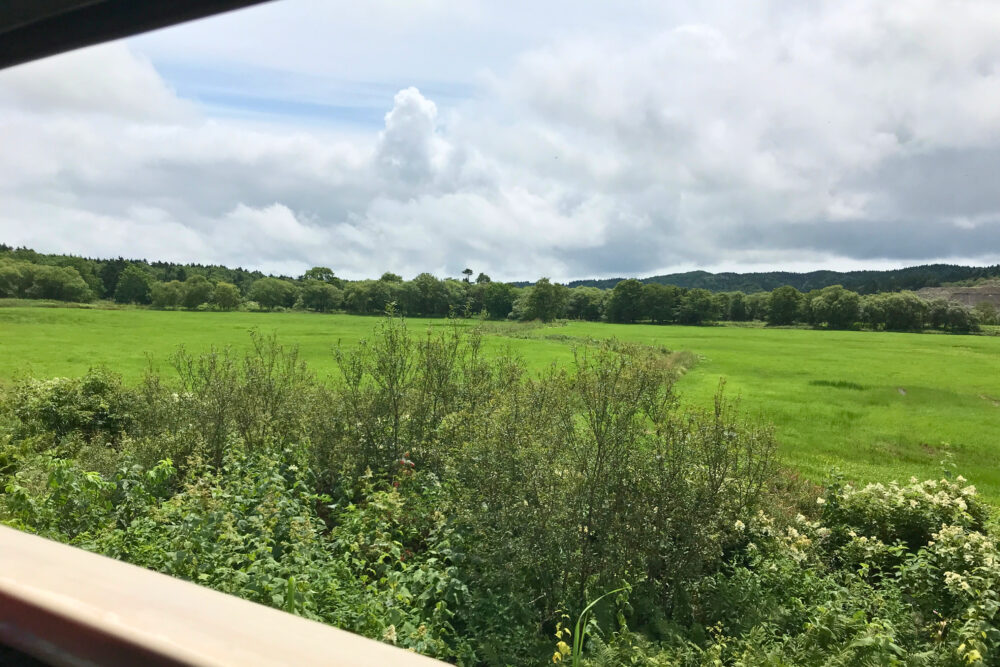 根室行きの花咲線の車窓