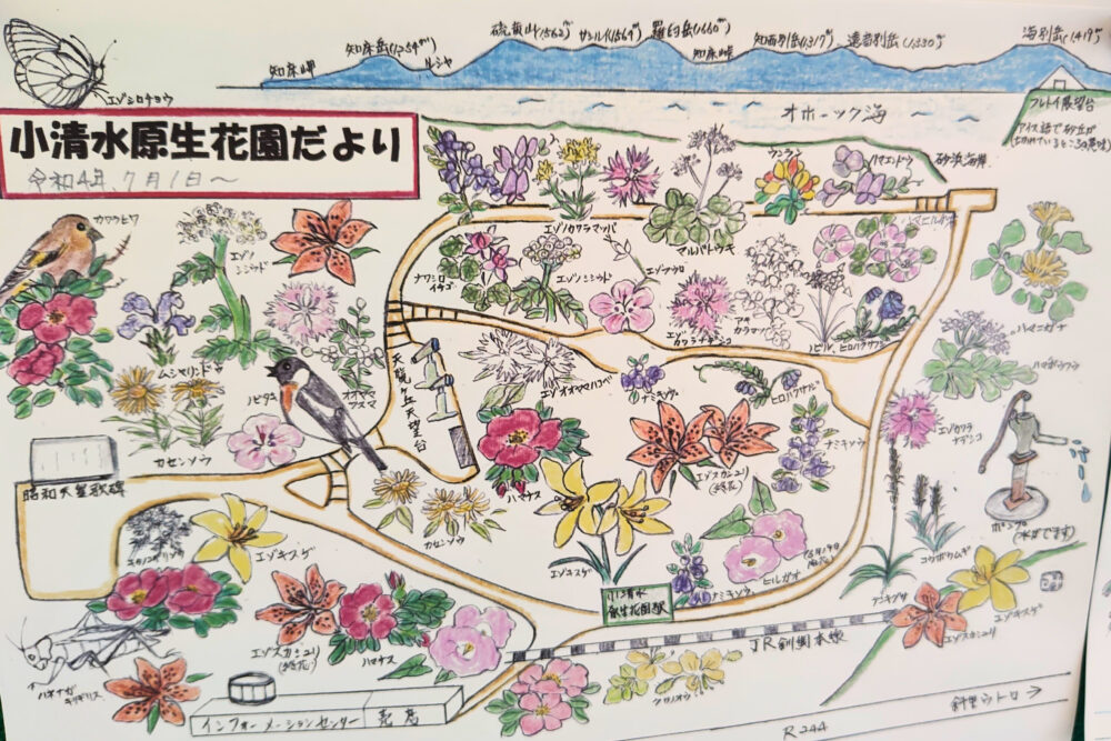 小清水原生花園の園内マップ