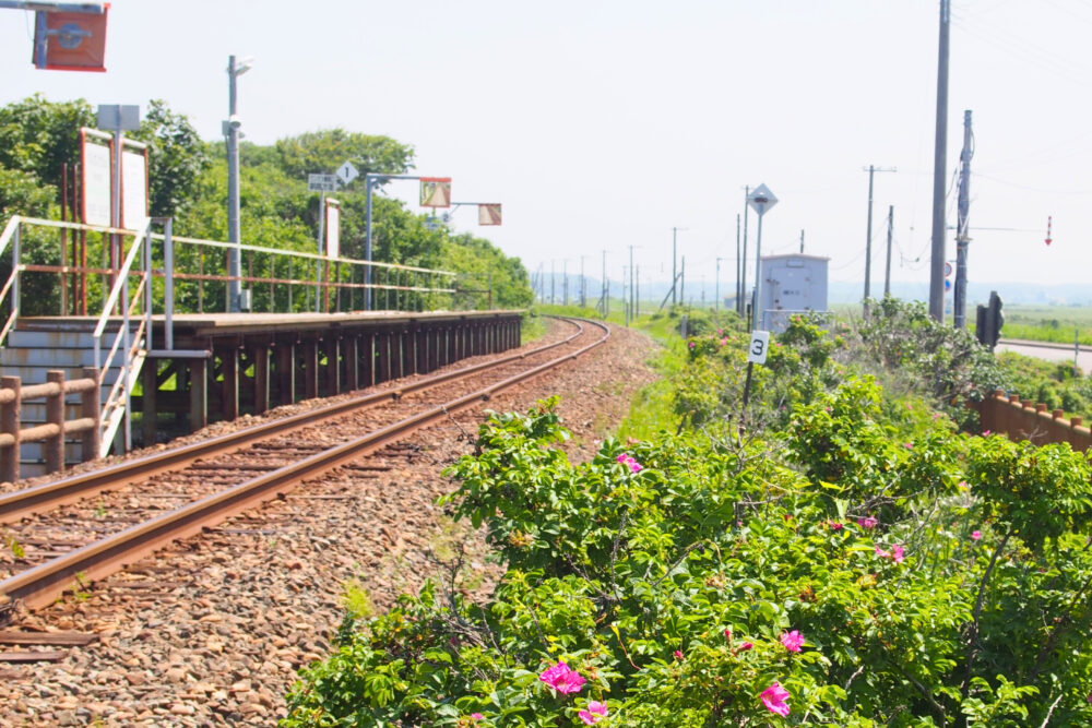 小清水原生花園から撮った線路