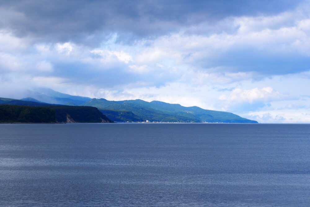 峯浜パーキングから眺めた知床連山