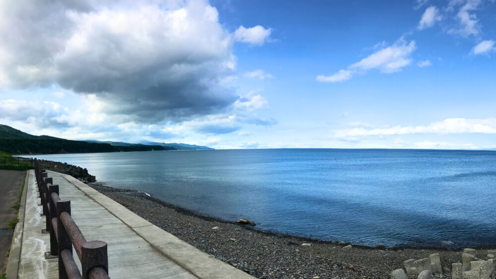 峯浜パーキングから眺めた海