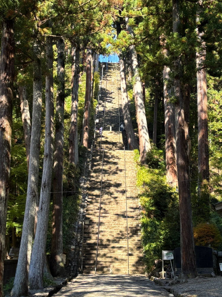 菩提梯。久遠寺へと続く石段。