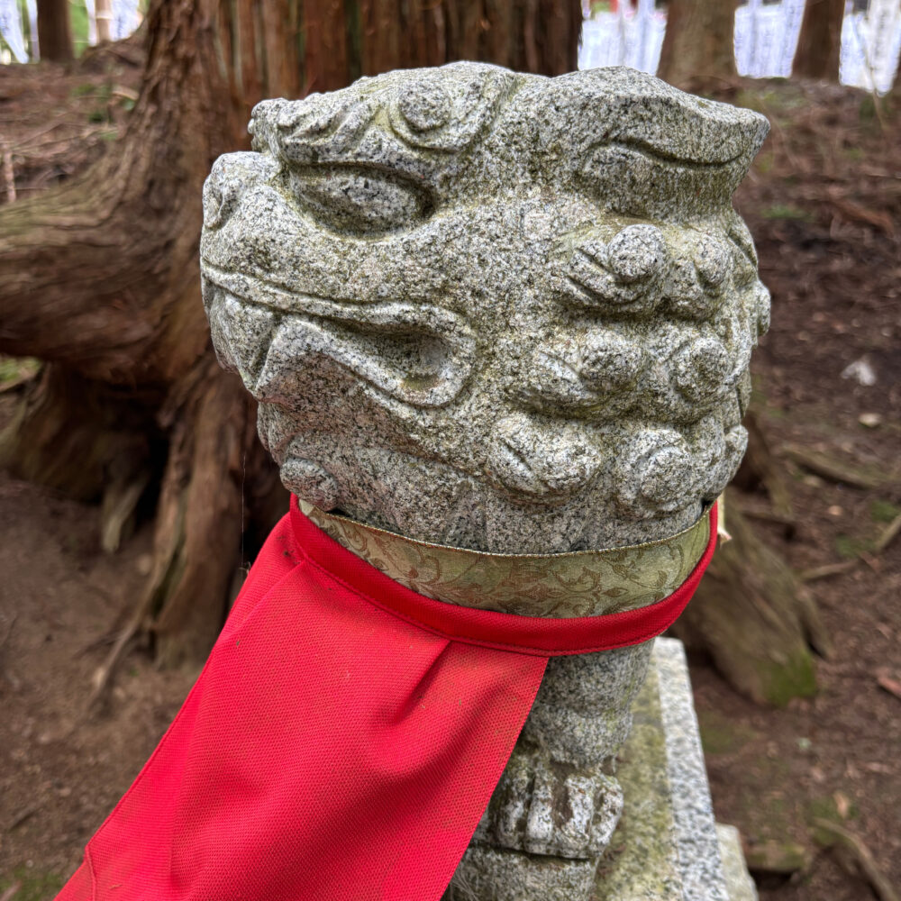 狛犬(左側「ん」)の横顔