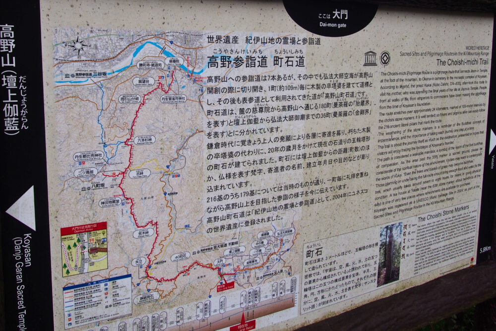 高野山参詣道 町石道の案内図