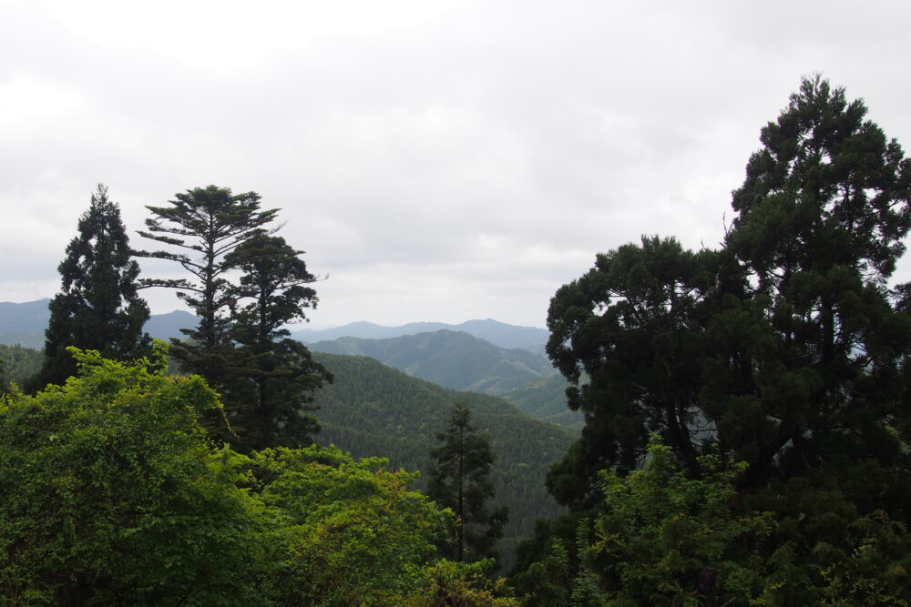 大門付近から望む高野山の山並み