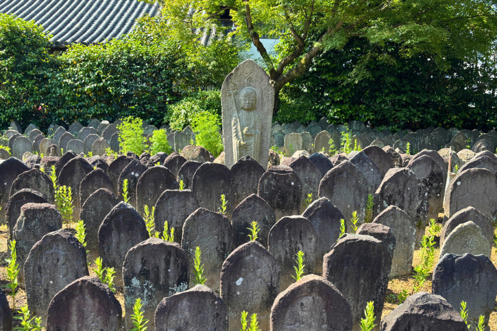 元興寺境内に並ぶ石仏群