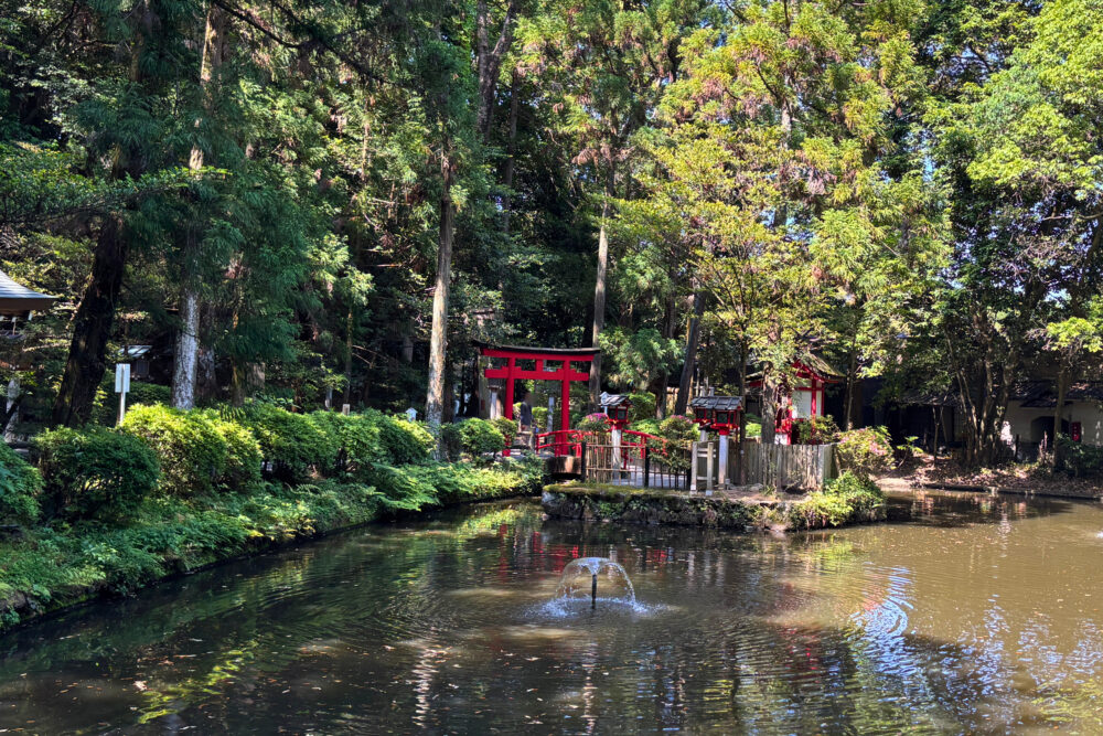 市杵島姫神社前の池